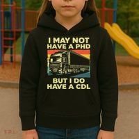 Best Cdl Driver Art Trucker Cdl Truck Driver Kids Hoodie thumb 3
