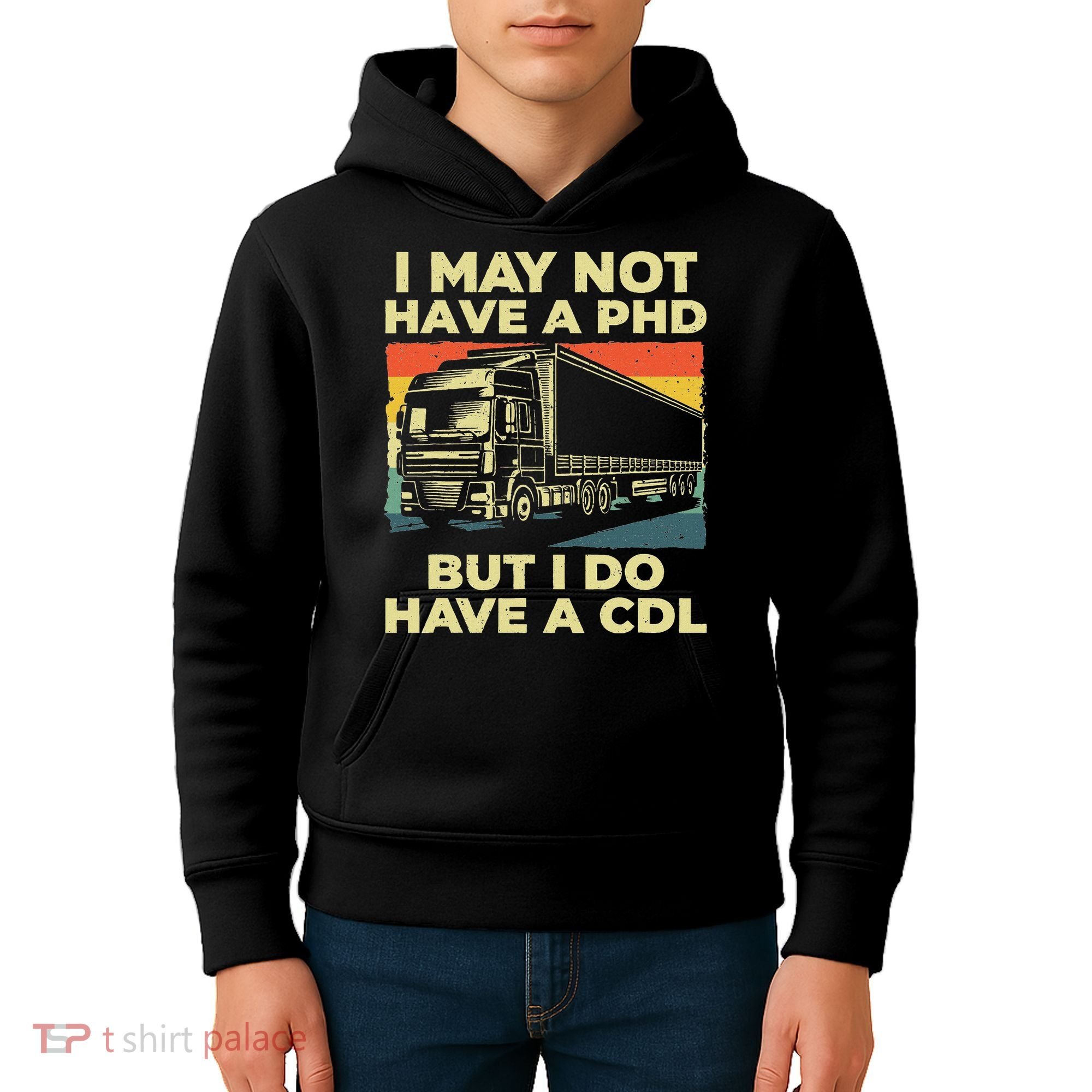 Best Cdl Driver Art Trucker Cdl Truck Driver Kids Hoodie