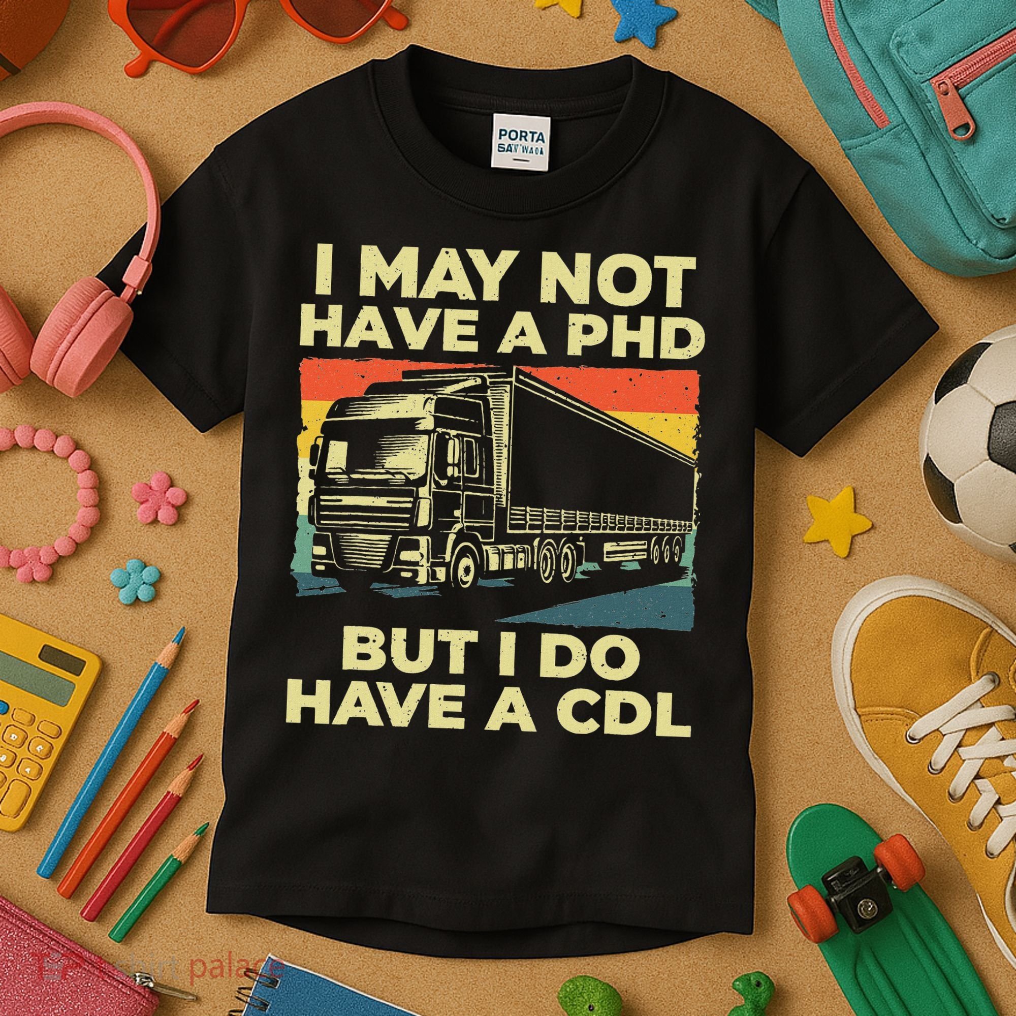 Best Cdl Driver Art Trucker Cdl Truck Driver Kids T-Shirt