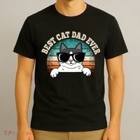 Best Cat Dad Ever Cat Lover Cat Owner T-Shirt thumb 3