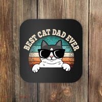 Best Cat Dad Ever Cat Lover Cat Owner Coaster thumb 0