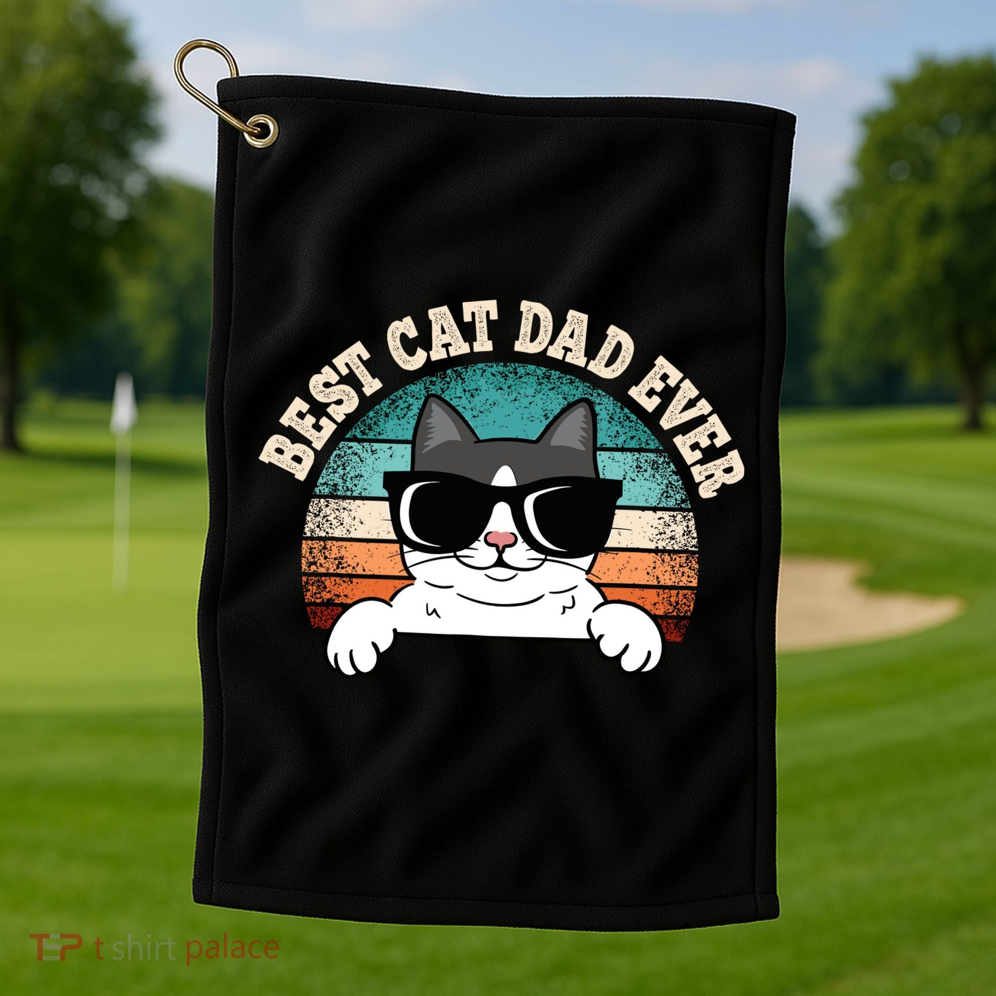 Best Cat Dad Ever Cat Lover Cat Owner Golf Towel