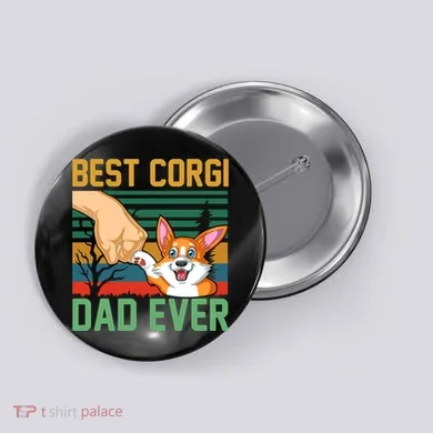 Best Corgi Dad Ever Button