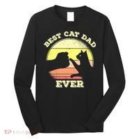 Best Cat Dad Ever Cute Cat Lover Funny Long Sleeve Shirt thumb 0