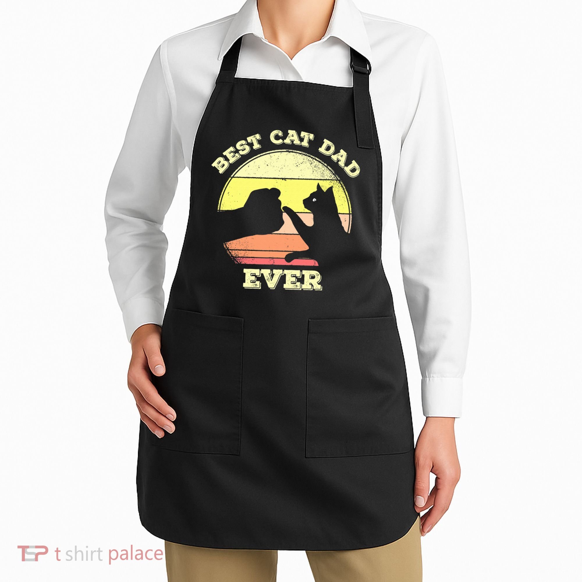 Best Cat Dad Ever Cute Cat Lover Funny Apron