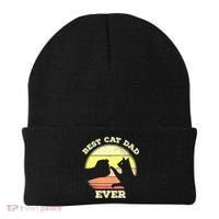 Best Cat Dad Ever Cute Cat Lover Funny Beanie thumb 0