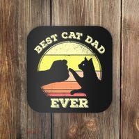 Best Cat Dad Ever Cute Cat Lover Funny Coaster thumb 0