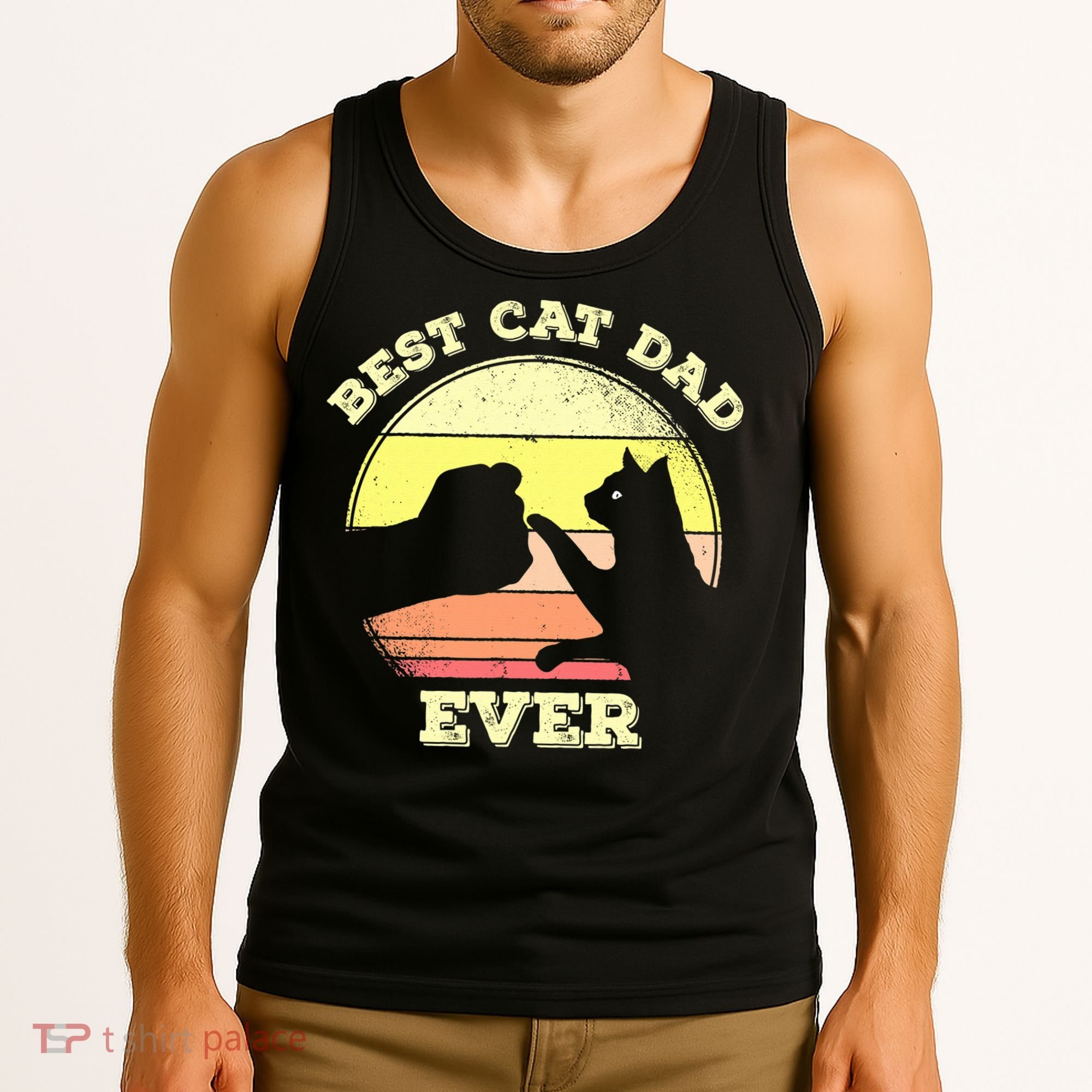 Best Cat Dad Ever Cute Cat Lover Funny Tank Top