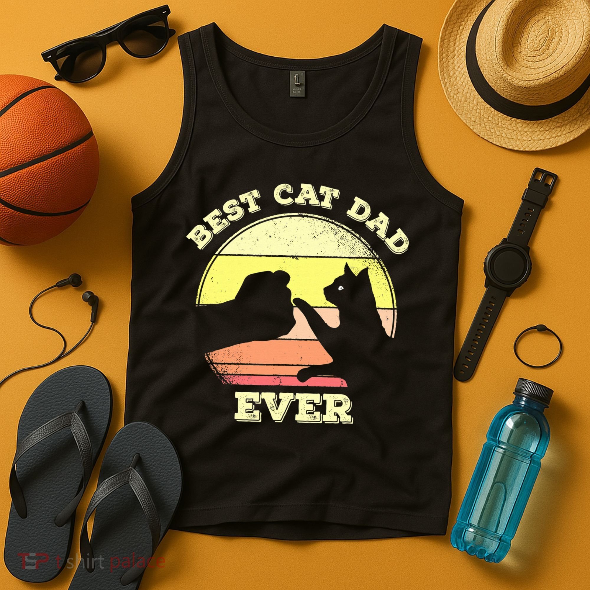 Best Cat Dad Ever Cute Cat Lover Funny Tank Top