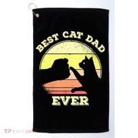 Best Cat Dad Ever Cute Cat Lover Funny Golf Towel thumb 0