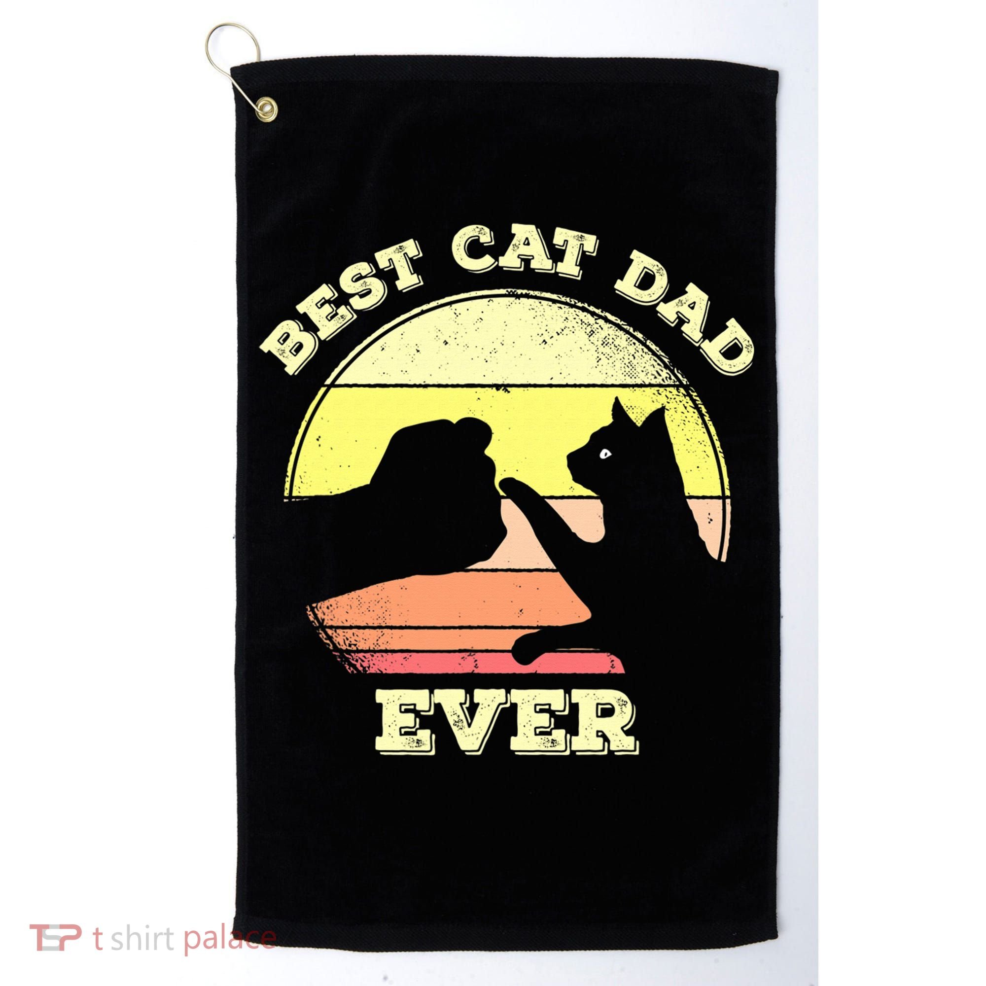 Best Cat Dad Ever Cute Cat Lover Funny Golf Towel