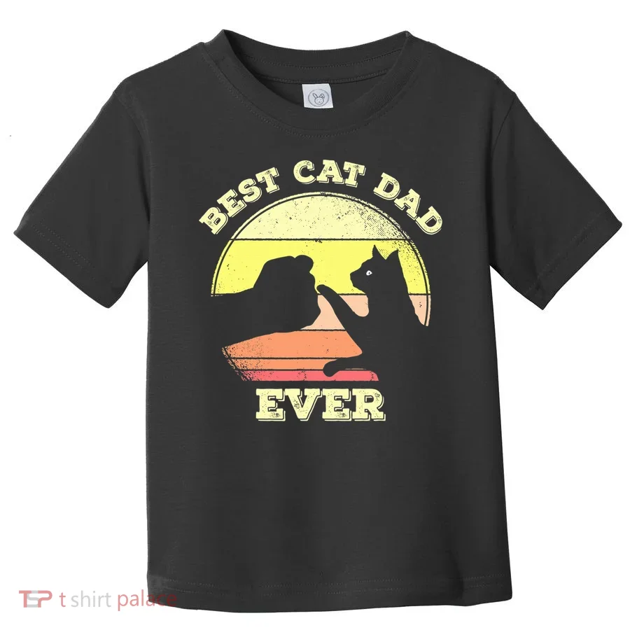 Best Cat Dad Ever Cute Cat Lover Funny Toddler T-Shirt