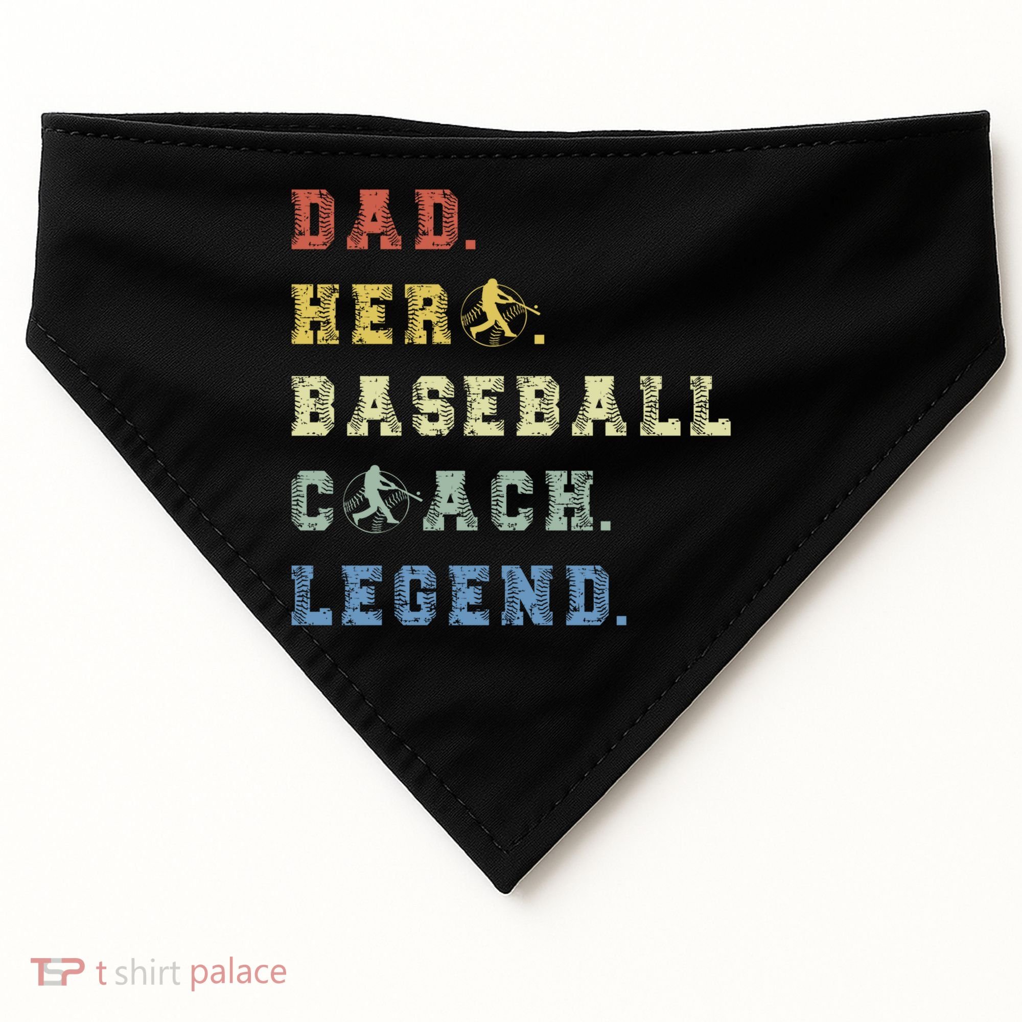 Baseball Coach Dad Gift USA-Made Doggie Bandana