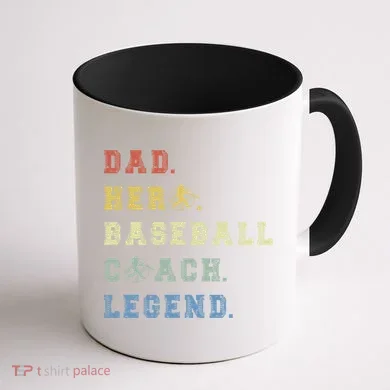 Baseball Coach Dad Gift Coffee Mug back