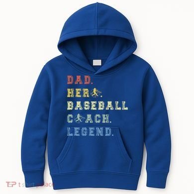 Baseball Coach Dad Gift Kids Hoodie