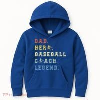 Baseball Coach Dad Gift Kids Hoodie thumb 0
