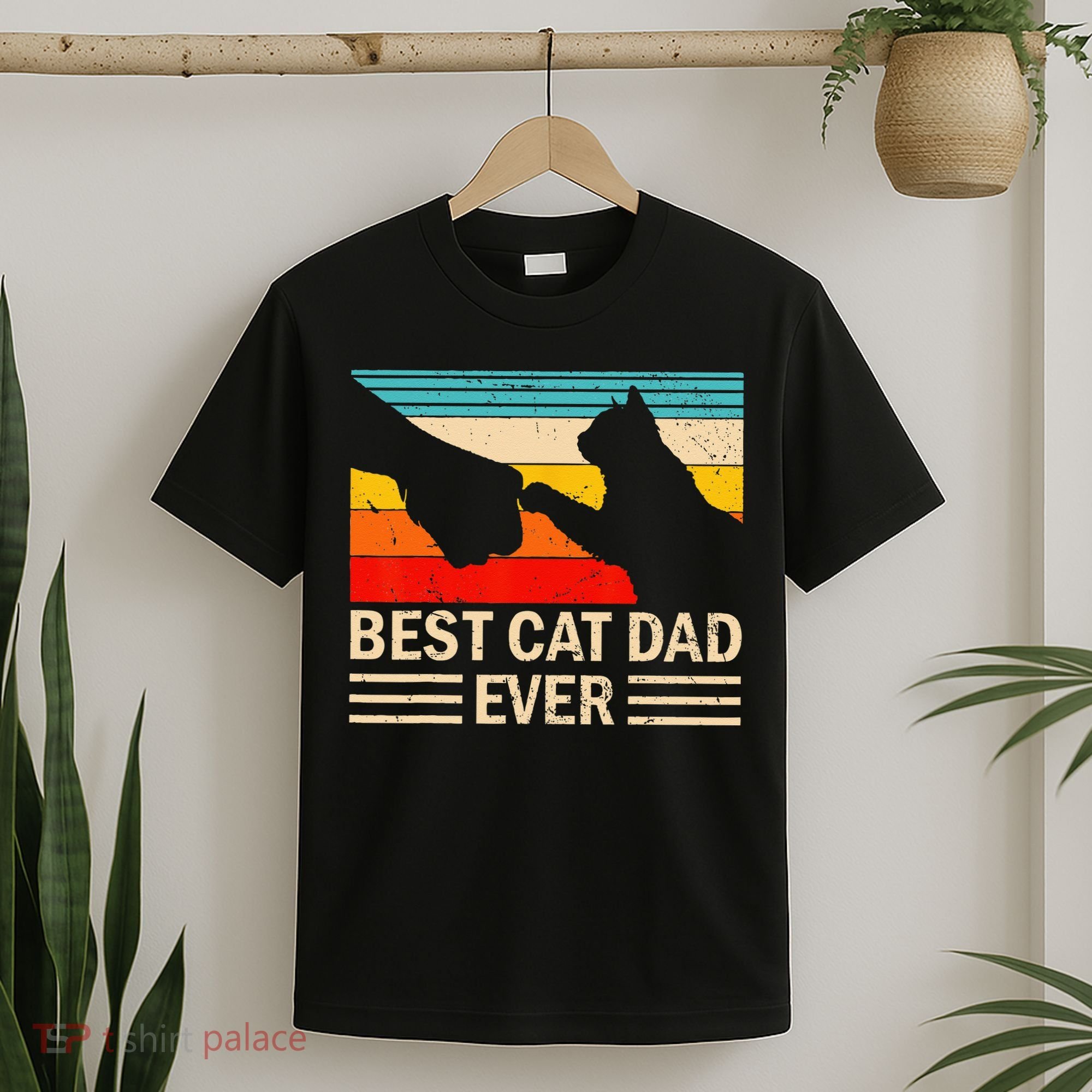 Best Cat Dad Ever Funny Vintage Cat Daddy T-Shirt
