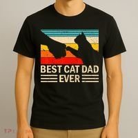 Best Cat Dad Ever Funny Vintage Cat Daddy T-Shirt thumb 3