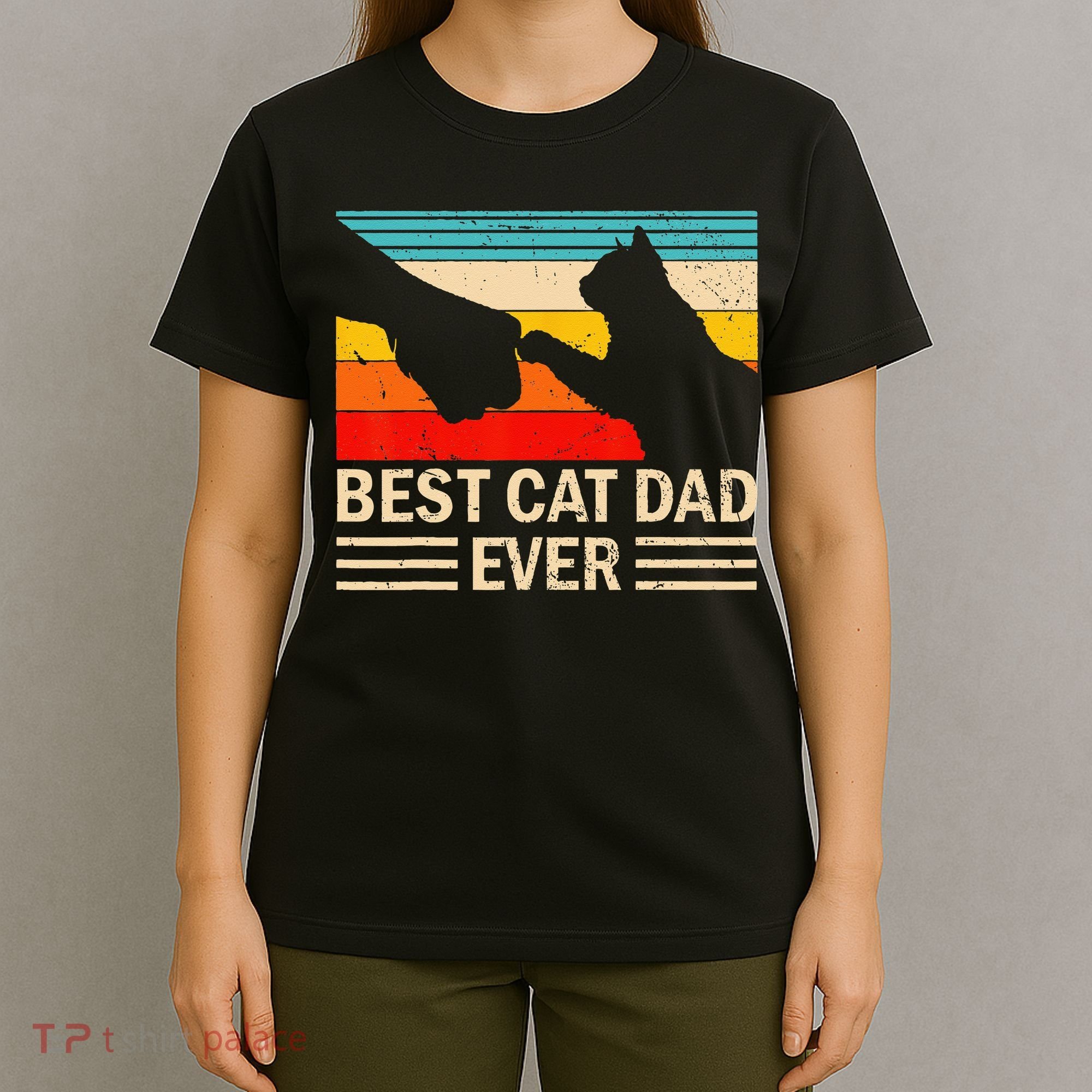 Best Cat Dad Ever Funny Vintage Cat Daddy T-Shirt