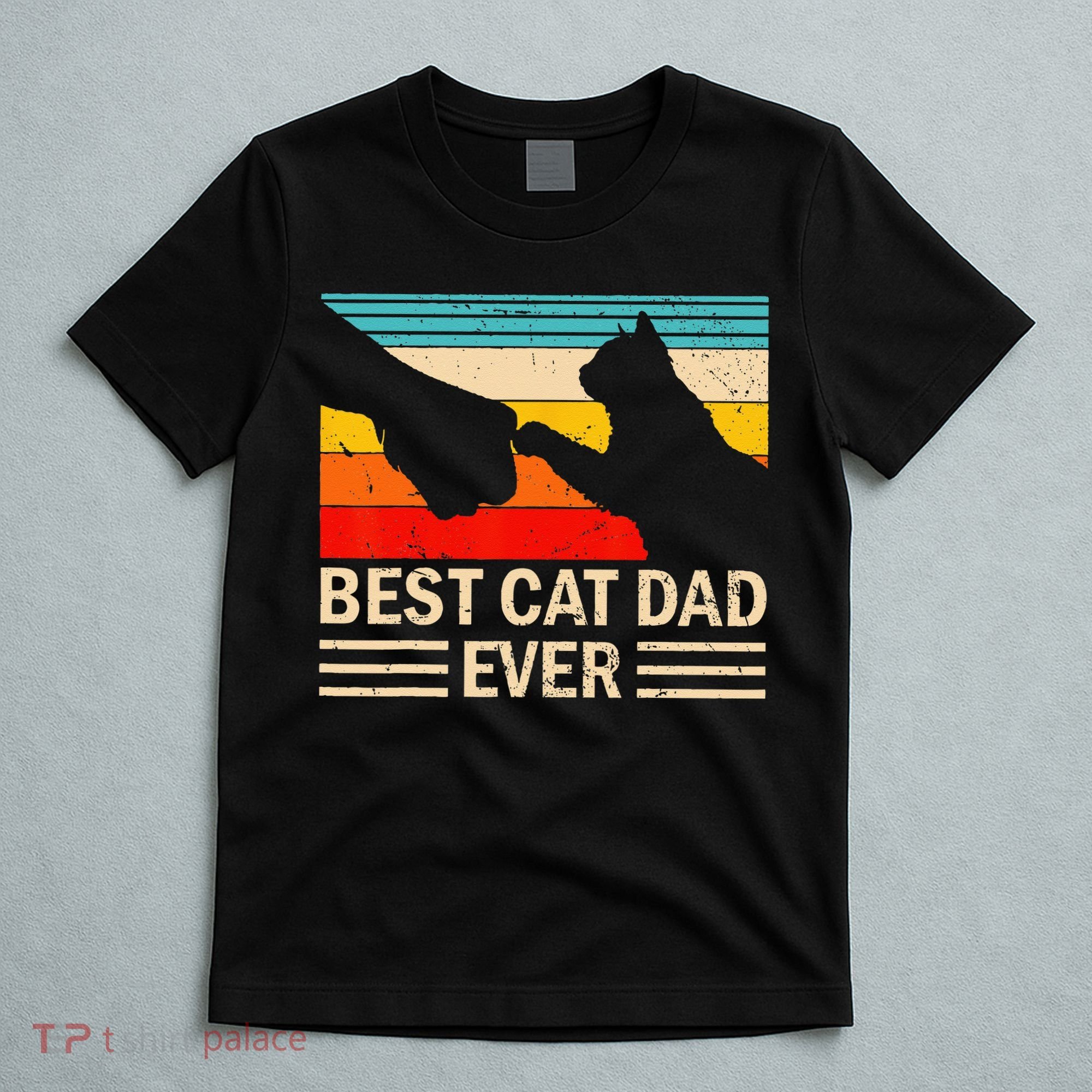 Best Cat Dad Ever Funny Vintage Cat Daddy T-Shirt