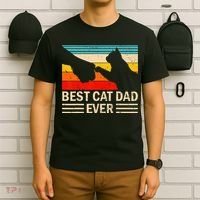 Best Cat Dad Ever Funny Vintage Cat Daddy T-Shirt thumb 6