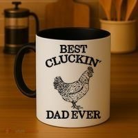 Best Cluckin' Dad Ever Gift Funny Father's Day Chicken Farm Gift Coffee Mug thumb 4