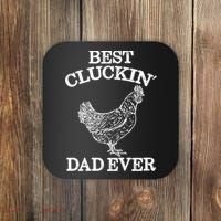 Best Cluckin' Dad Ever Gift Funny Father's Day Chicken Farm Gift Coaster thumb 0