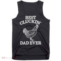 Best Cluckin' Dad Ever Gift Funny Father's Day Chicken Farm Gift Tank Top thumb 0