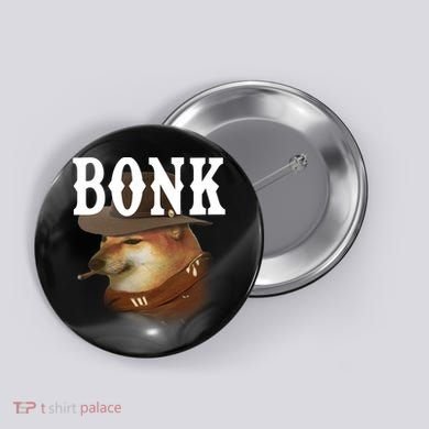 Bonk Cowboy Dog Button