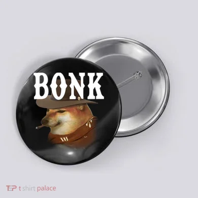 Bonk Cowboy Dog Button