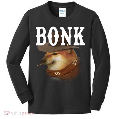 Bonk Cowboy Dog Kids Long Sleeve Shirt