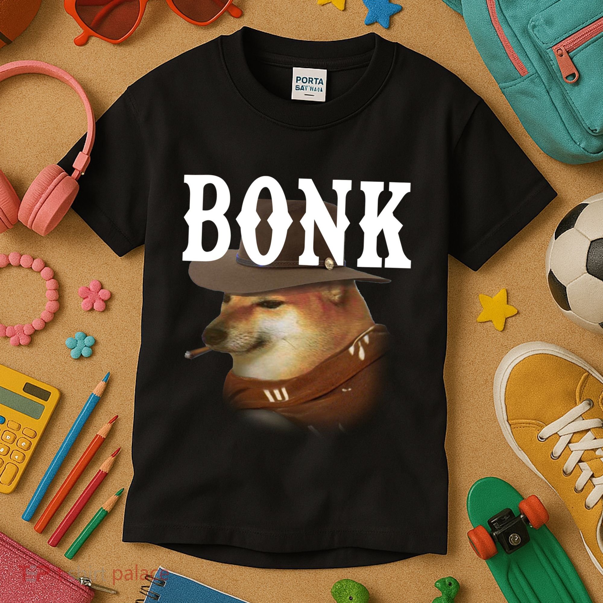 Bonk Cowboy Dog Kids T-Shirt