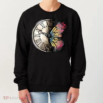 Butterfly Clock Design Women's Sweatshirt