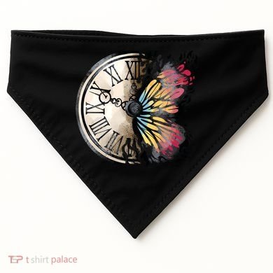 Butterfly Clock Design USA-Made Doggie Bandana