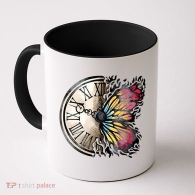 Butterfly Clock Design Coffee Mug