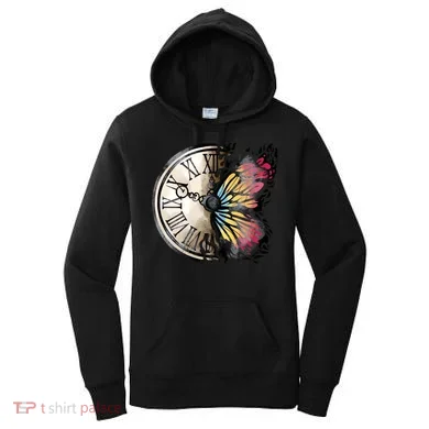 Butterfly Clock Design Women's Hoodie