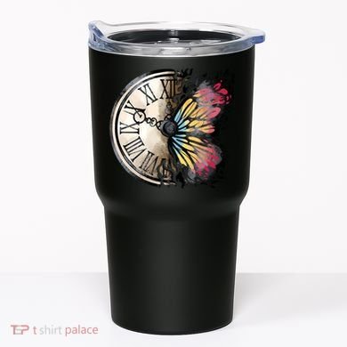 Butterfly Clock Design Tumbler