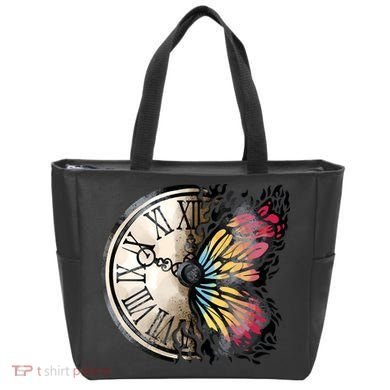 Butterfly Clock Design Tote Bag