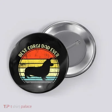 Best Corgi Dad Ever Retro Button
