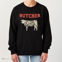 Butcher Cow Diagram Meat Lovers Steak Butchery Women's Sweatshirt thumb 0