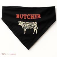 Butcher Cow Diagram Meat Lovers Steak Butchery USA-Made Doggie Bandana thumb 0