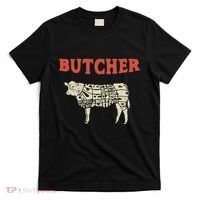 Butcher Cow Diagram Meat Lovers Steak Butchery T-Shirt thumb 0