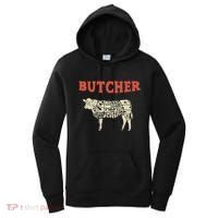 Butcher Cow Diagram Meat Lovers Steak Butchery Women's Hoodie thumb 0