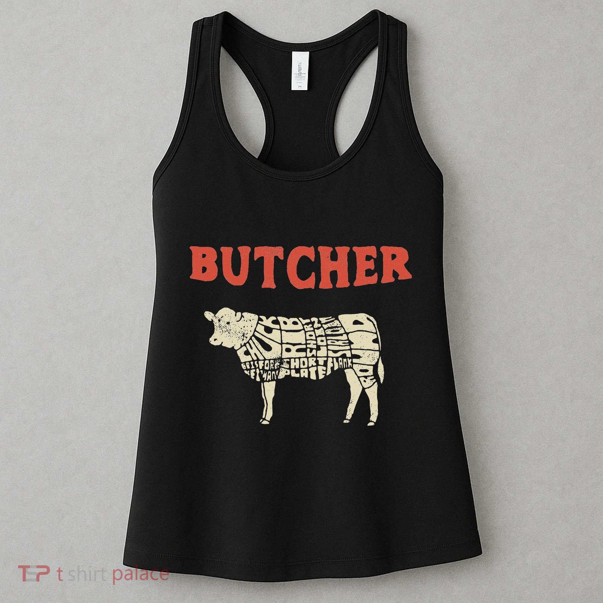 Butcher Cow Diagram Meat Lovers Steak Butchery Women's Tank Top