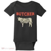 Butcher Cow Diagram Meat Lovers Steak Butchery Baby Bodysuit thumb 0