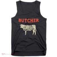 Butcher Cow Diagram Meat Lovers Steak Butchery Tank Top thumb 0