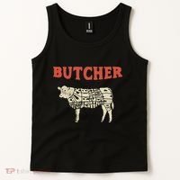 Butcher Cow Diagram Meat Lovers Steak Butchery Tank Top thumb 2