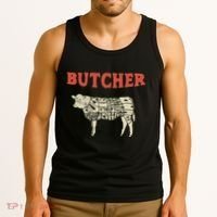 Butcher Cow Diagram Meat Lovers Steak Butchery Tank Top thumb 3