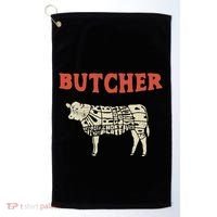 Butcher Cow Diagram Meat Lovers Steak Butchery Golf Towel thumb 0