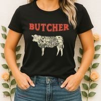 Butcher Cow Diagram Meat Lovers Steak Butchery Women's T-Shirt thumb 2